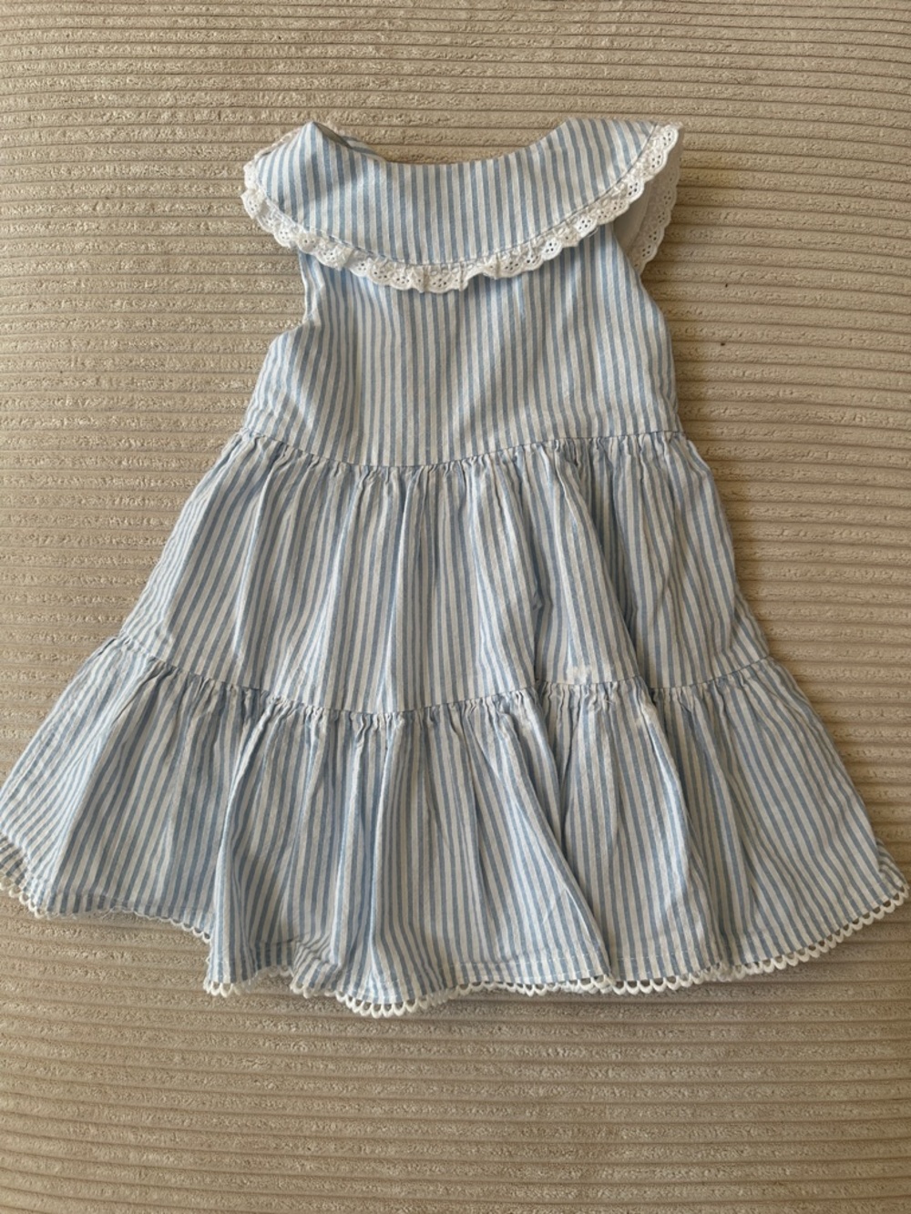 Tommy Bahama Blue and White Striped Embroidered Collar Dress In Size 18M - Picture 8 of 11